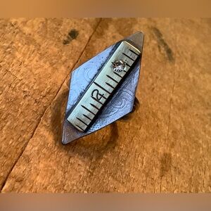 Ring with vintage yardstick piece, size 6